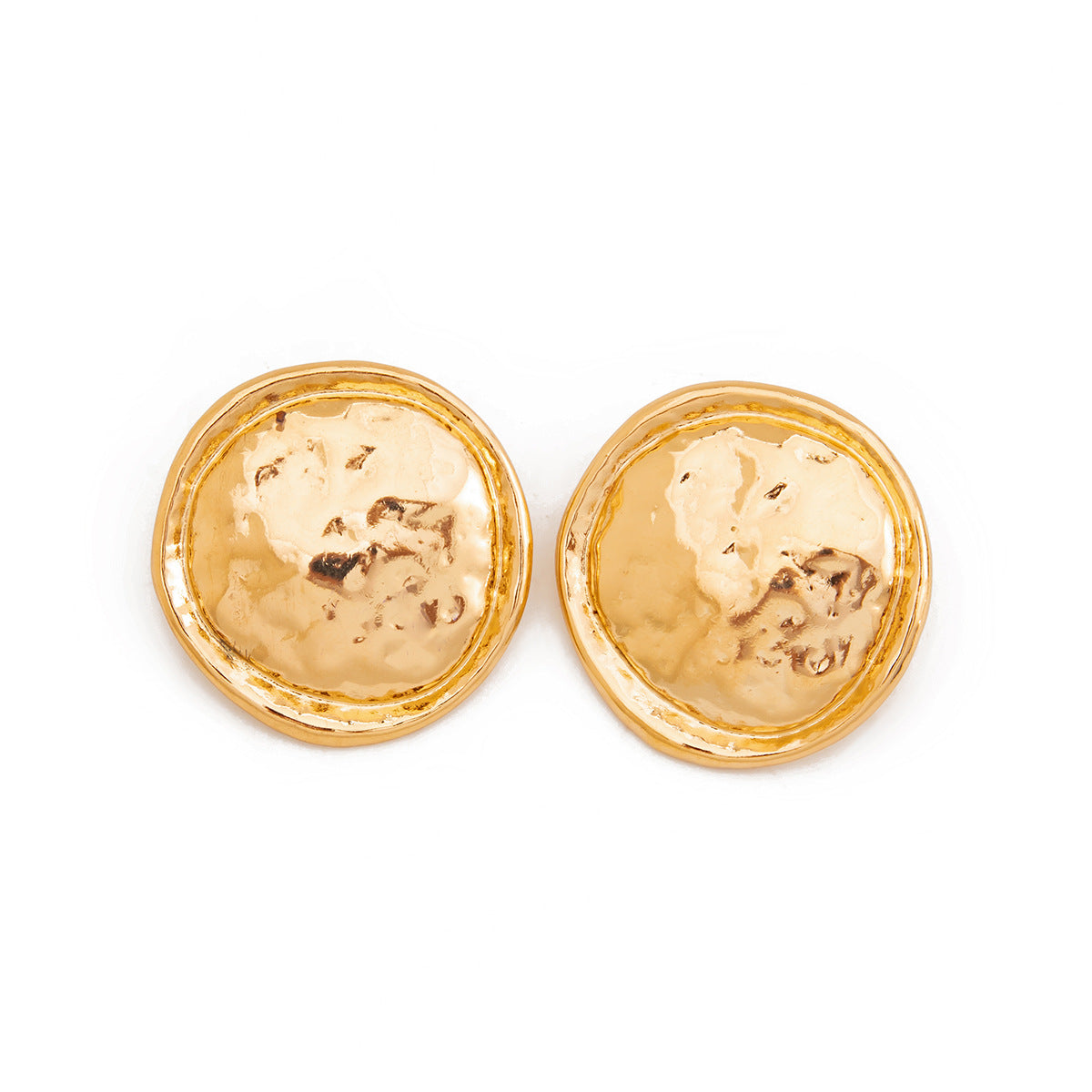 Gold Plated Circular Shaped Drop Earrings