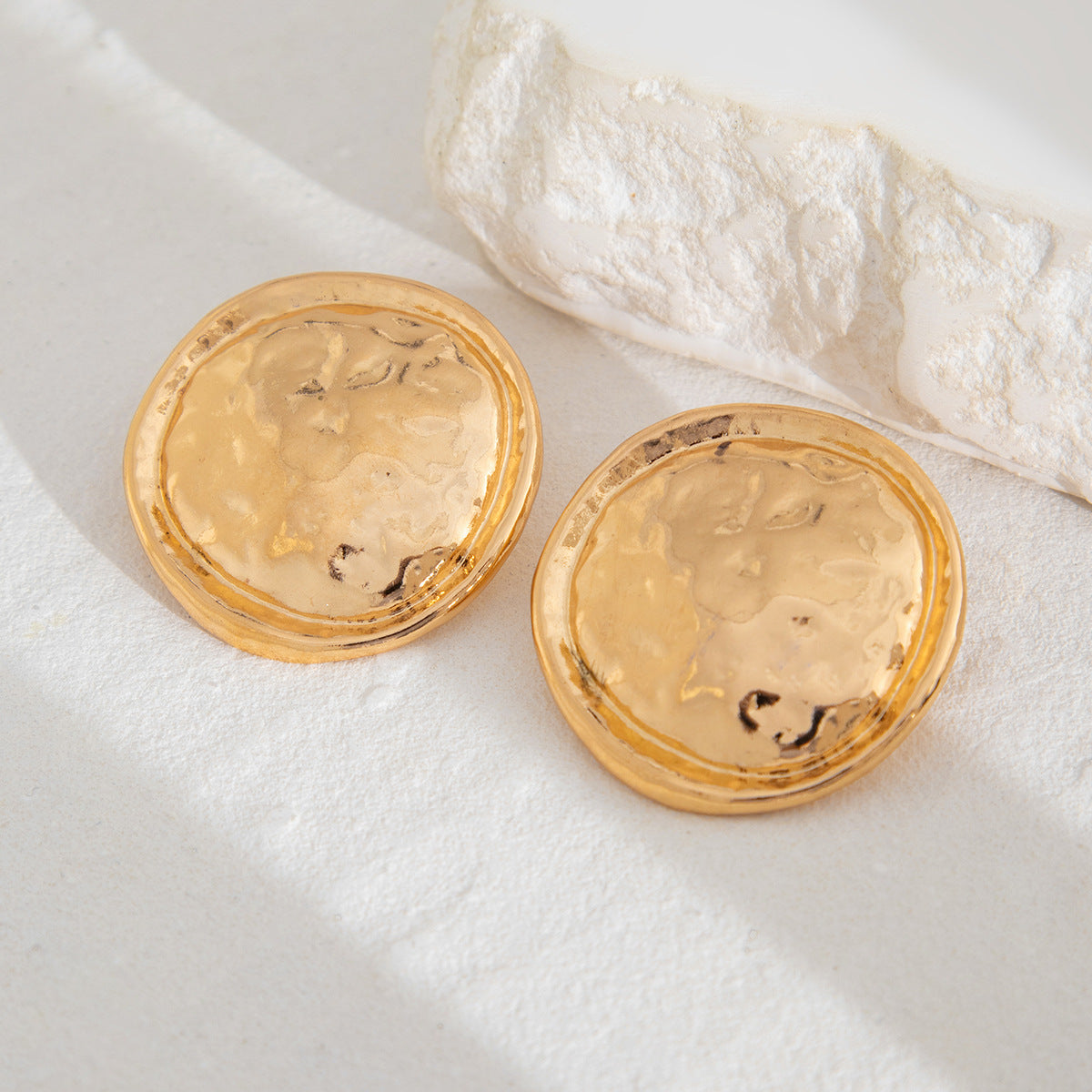 Gold Plated Circular Shaped Drop Earrings