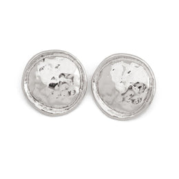Silver-Plated Circular Shape Studs