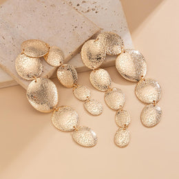 Gold Plated Oval Shaped Necklace and Earrings