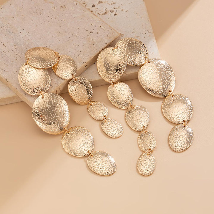 Gold Plated Oval Shaped Necklace and Earrings