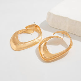 Gold Plated Contemporary Drop Earrings