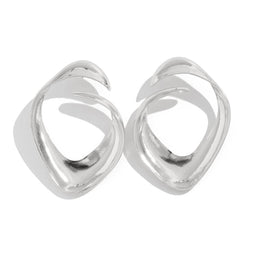 Silver-Plated Contemporary Drop Earrings