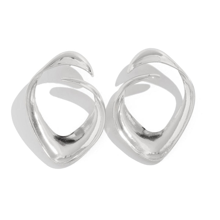 Silver-Plated Contemporary Drop Earrings