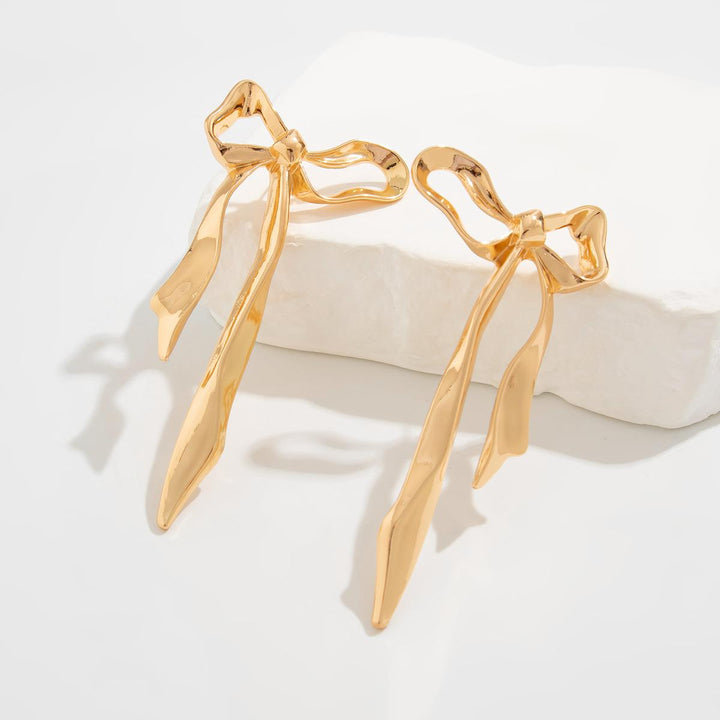 Gold Plated Contemporary Drop Earrings