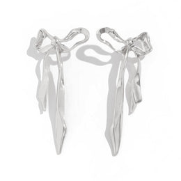 Silver-Plated Contemporary Drop Earrings