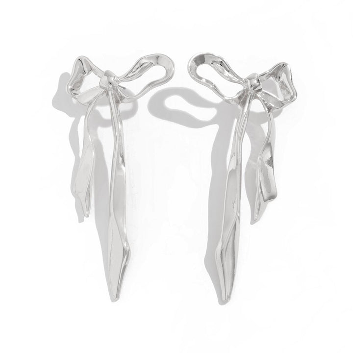 Silver-Plated Contemporary Drop Earrings