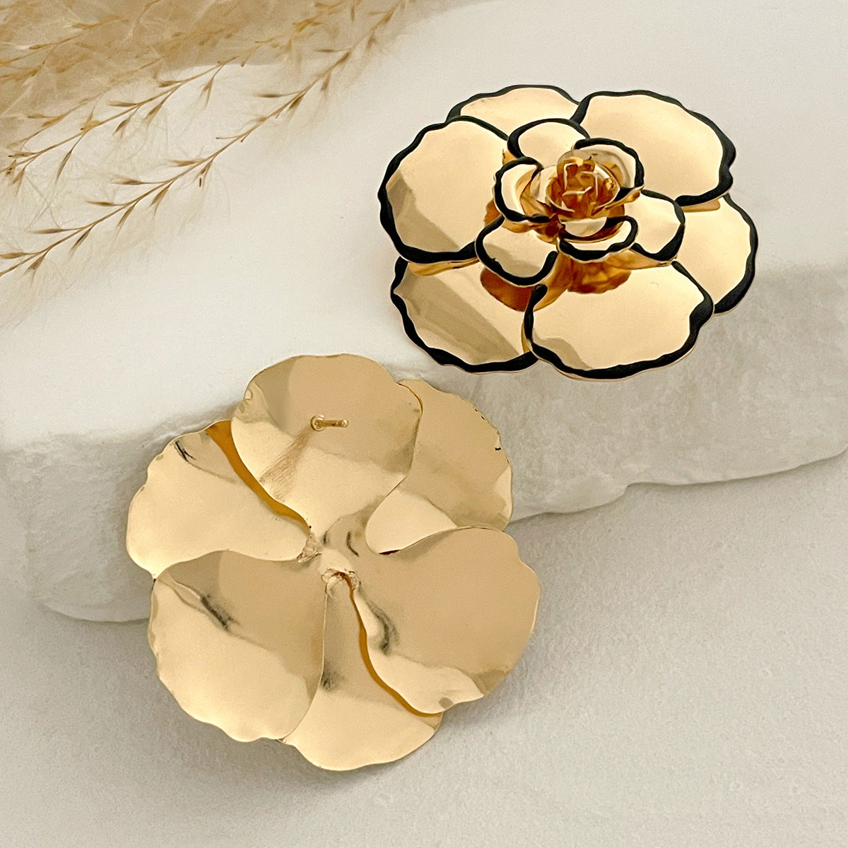 Gold Plated Floral Shaped Studs