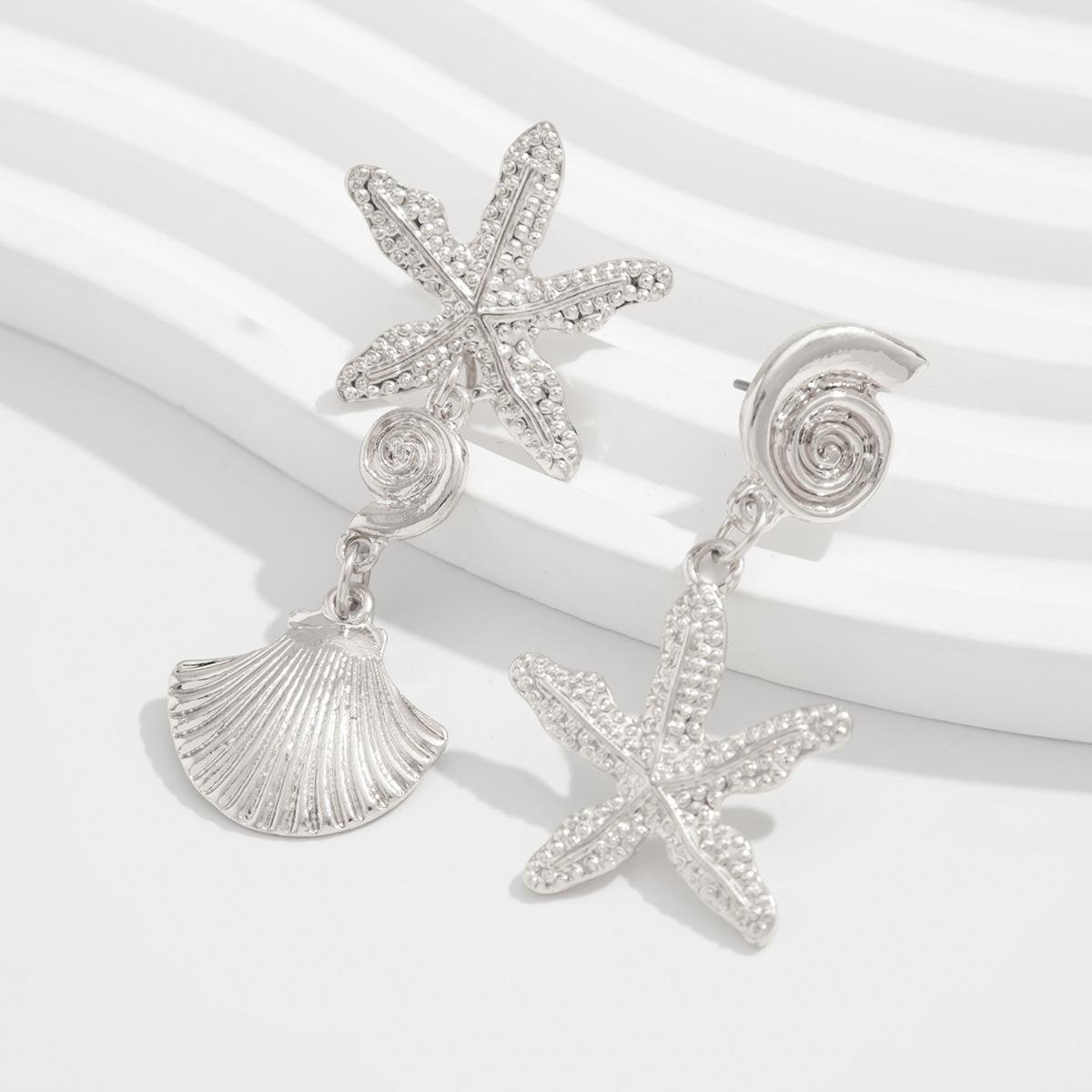 Silver-Plated Contemporary Drop Earrings