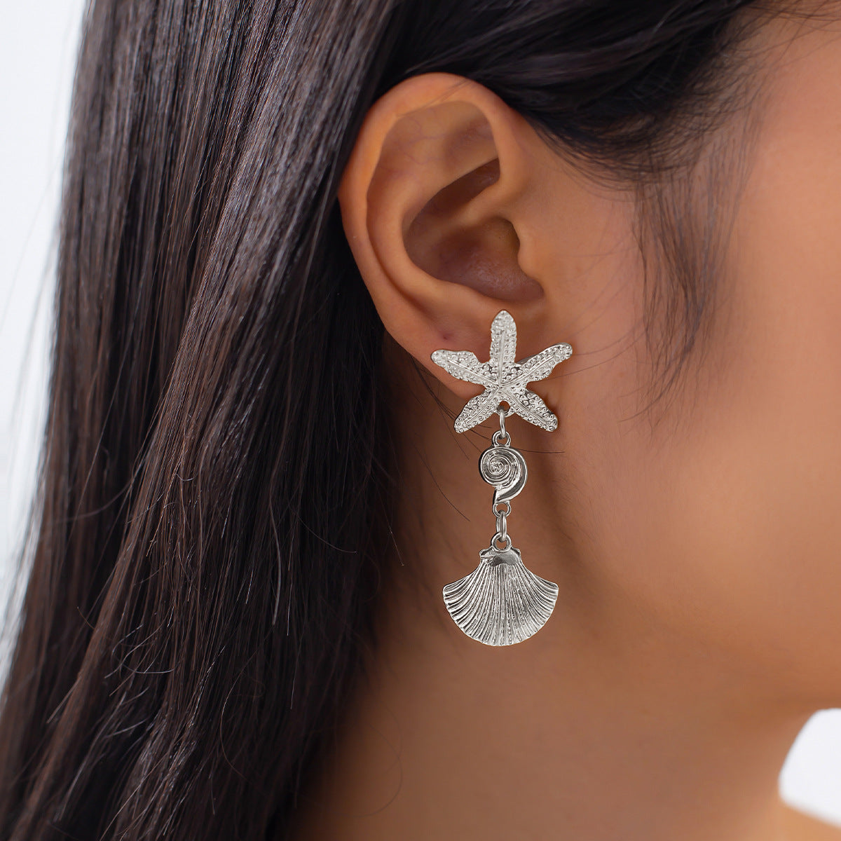 Silver-Plated Contemporary Drop Earrings