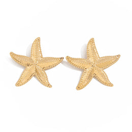Gold-Plated Star Shaped Drop Earrings