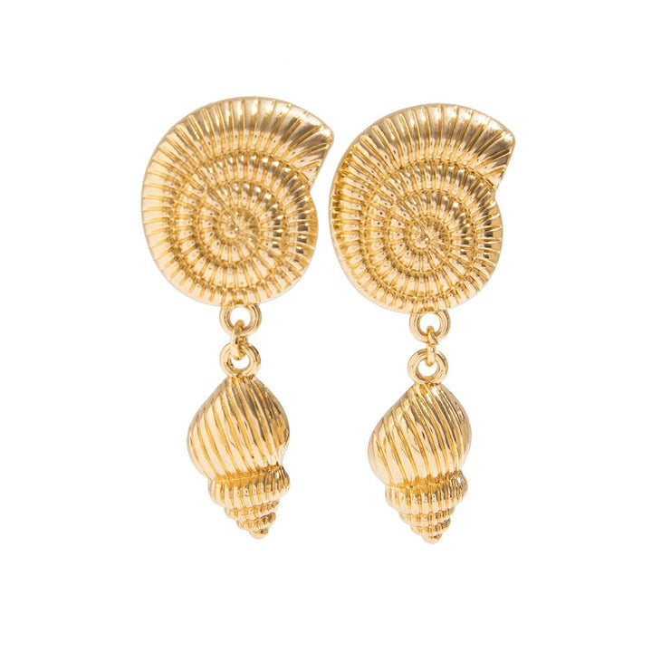 Gold-Plated Contemporary Drop Earrings