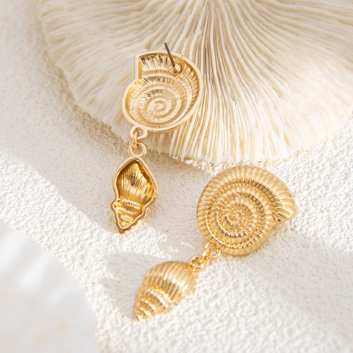 Gold-Plated Contemporary Drop Earrings
