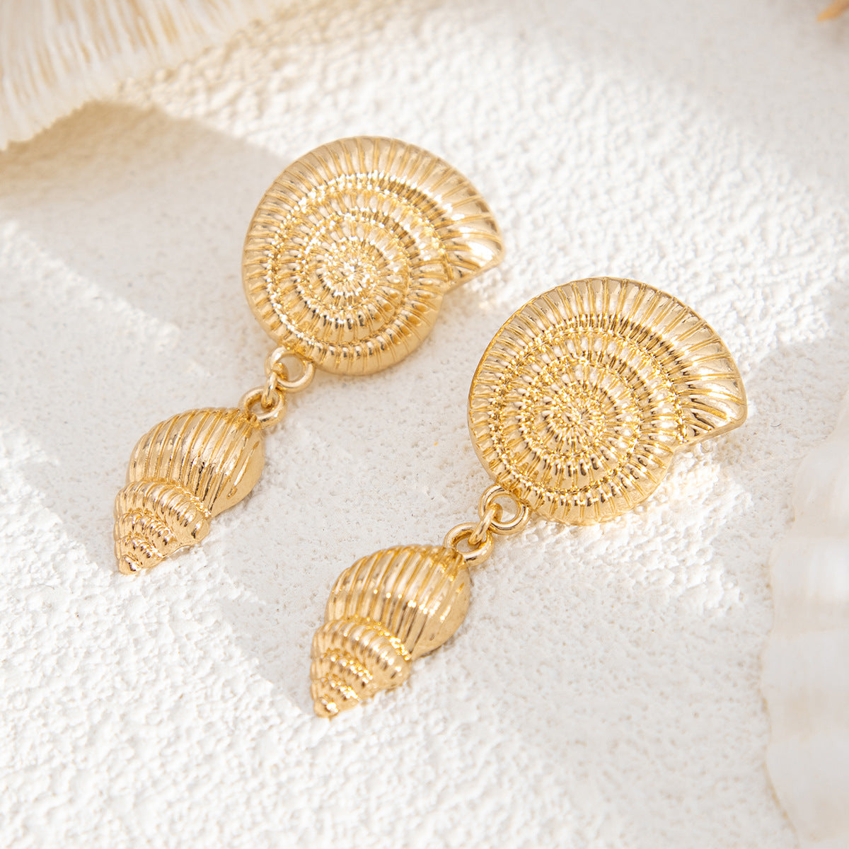 Gold-Plated Contemporary Drop Earrings