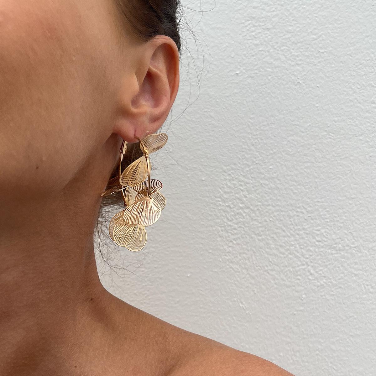 Gold-Plated Heart Shaped Hoop Earrings