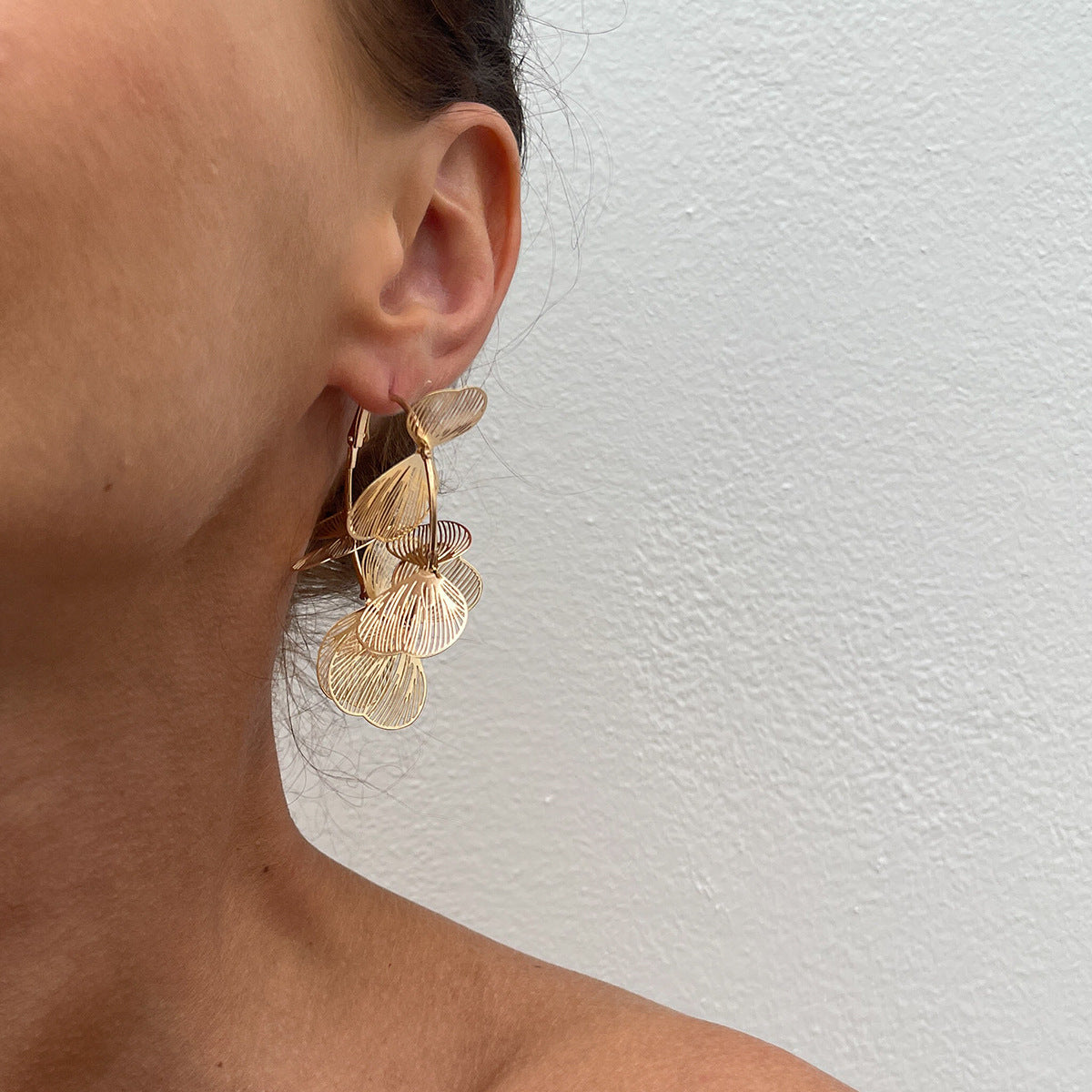 Gold-Plated Heart Shaped Hoop Earrings