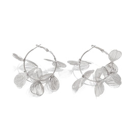 Silver Plated Contemporary Hoop Earrings