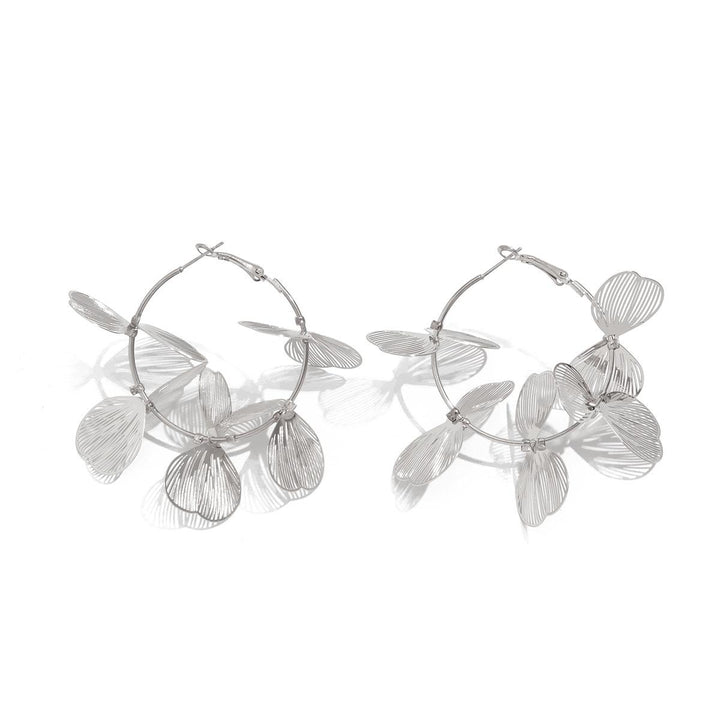 Silver Plated Contemporary Hoop Earrings