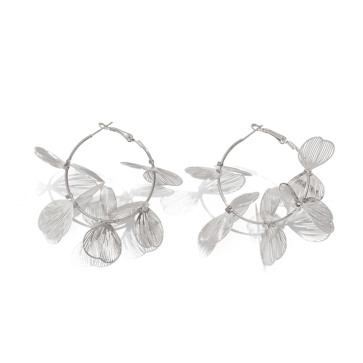 Silver Plated Contemporary Hoop Earrings
