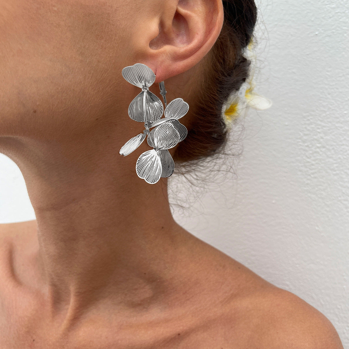 Silver Plated Contemporary Hoop Earrings