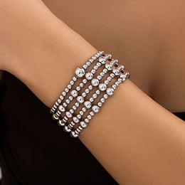 Women 5 Silver-Plated Multistrand Bracelet