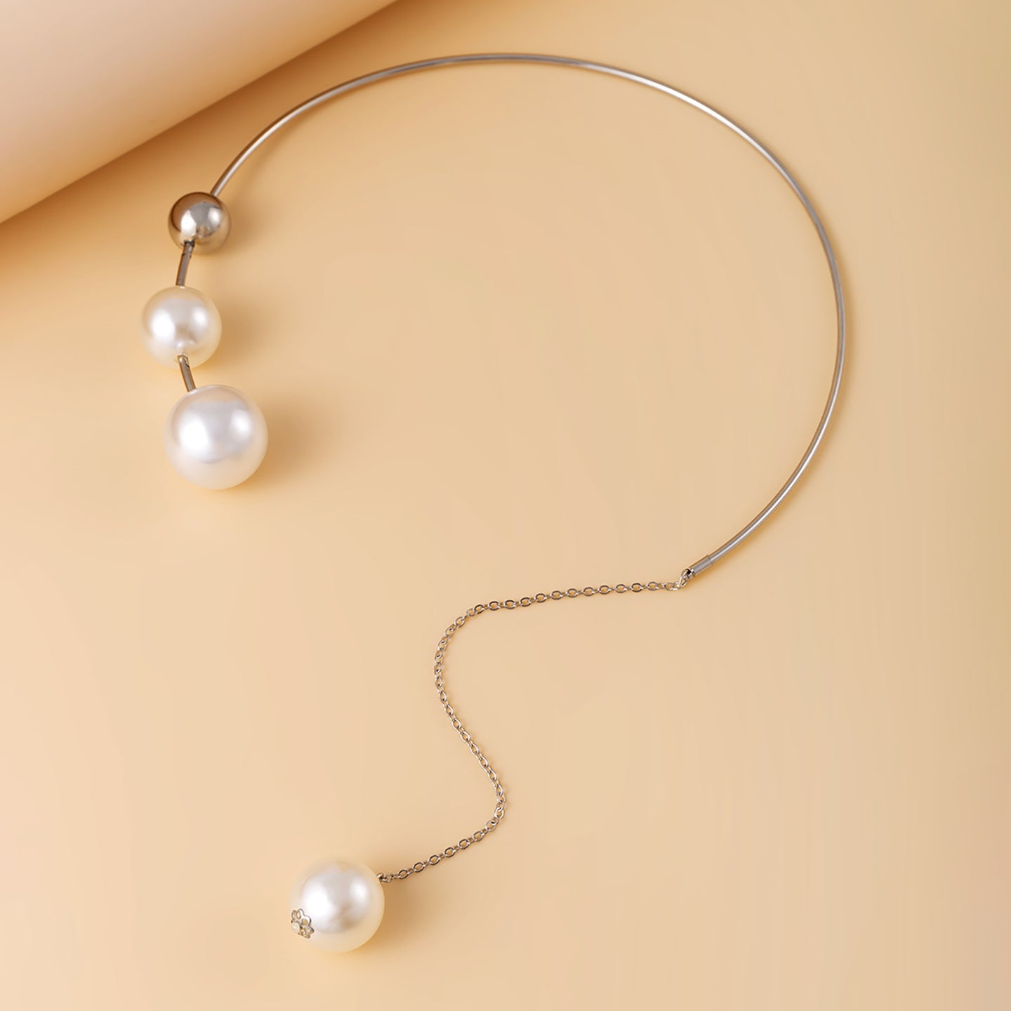 Copper Silver-Plated Beaded Open Chain