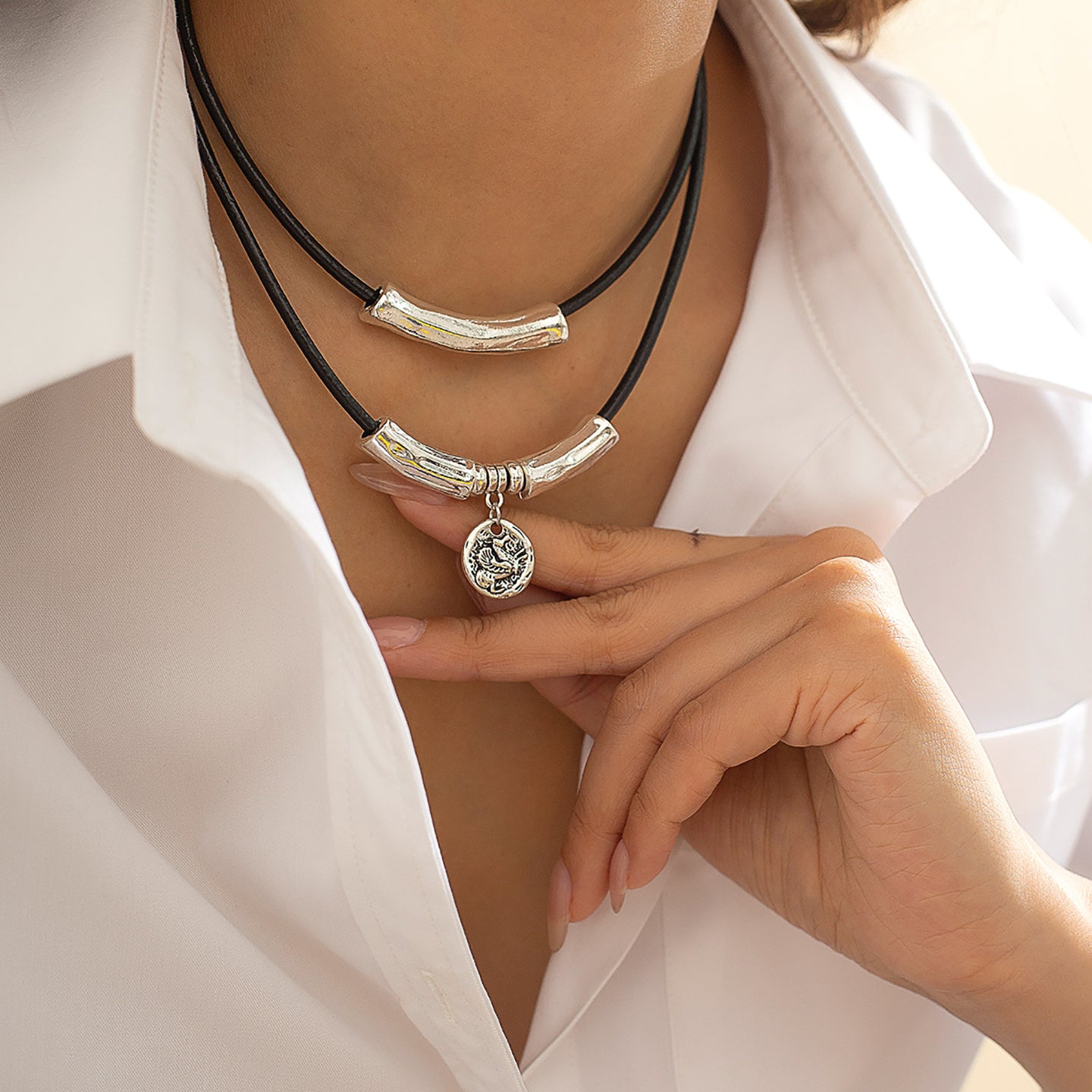 Set of 2 Silver-Plated Chain