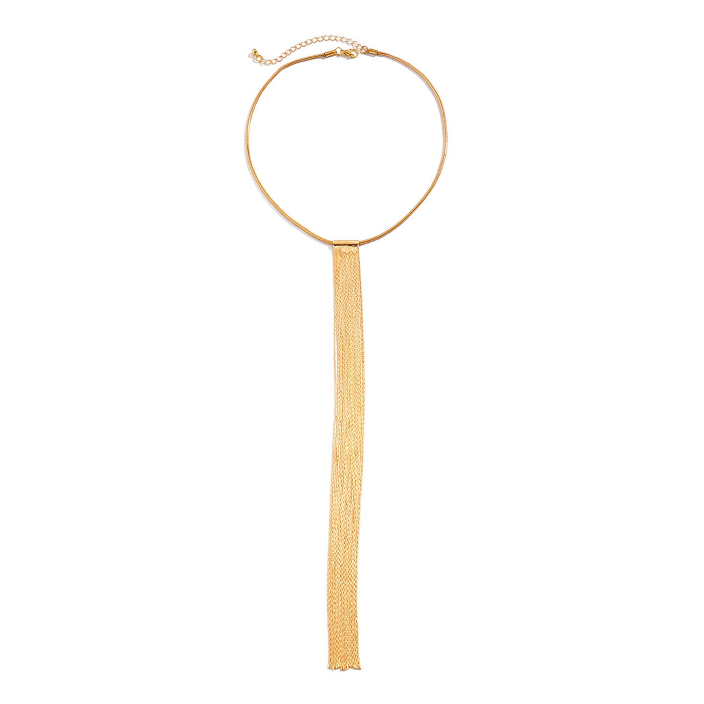 Gold-Plated Tasselled Statement Necklace