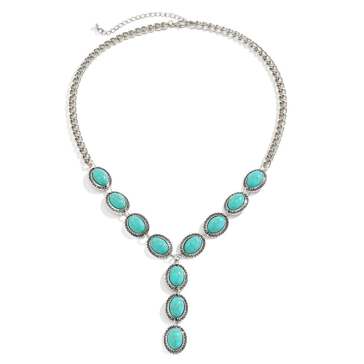 Silver-Plated Artificial Stone Studded Statement Necklace