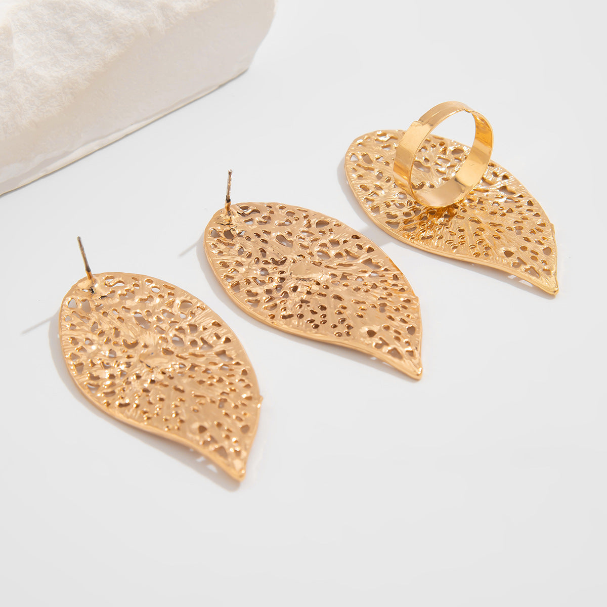 Gold Plated leaf Shaped Studs