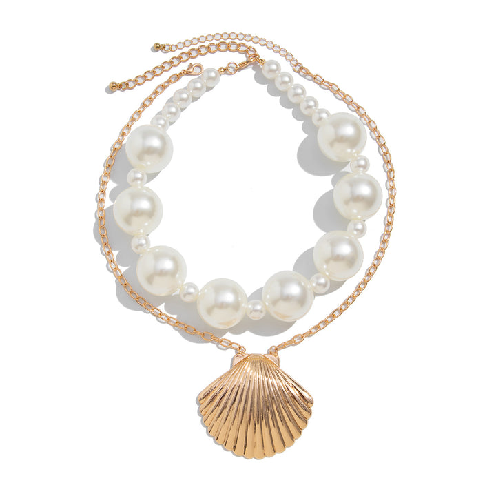 Gold-Plated Artificial Stone Baeded MInimal Necklace