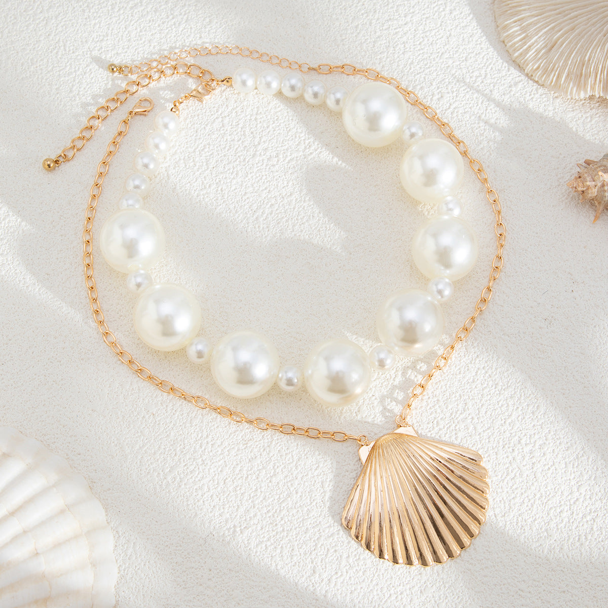 Gold-Plated Artificial Stone Baeded MInimal Necklace