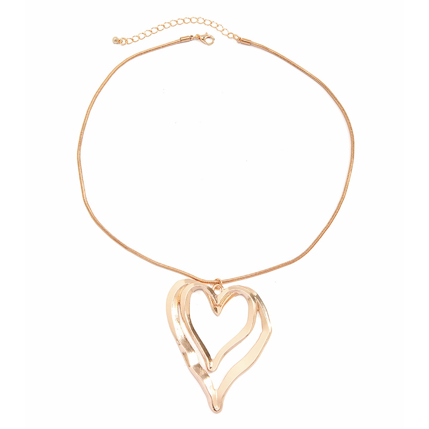 Gold-Plated Heart Shaped Pendants with Chains