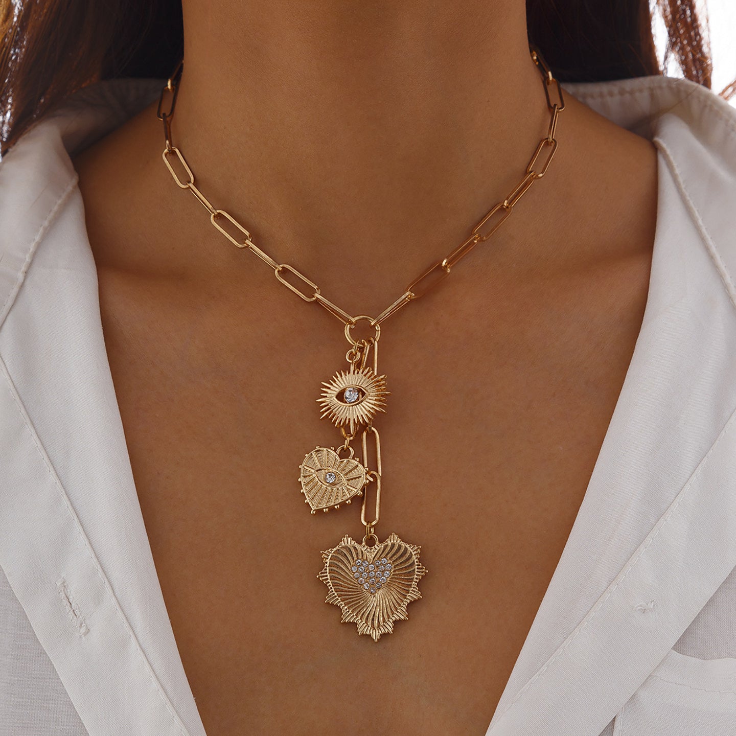 Gold-Plated Stone Studded Chain