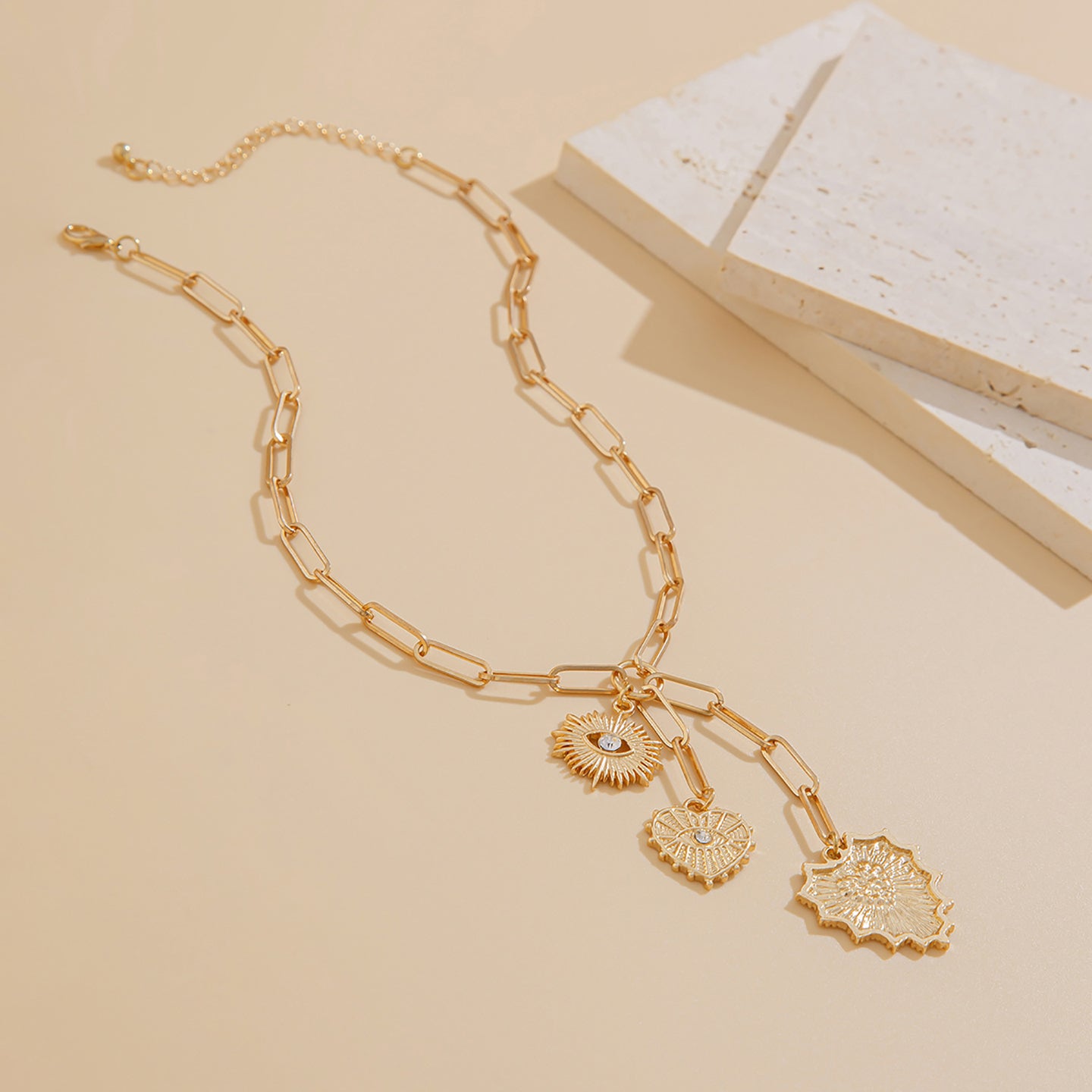 Gold-Plated Stone Studded Chain