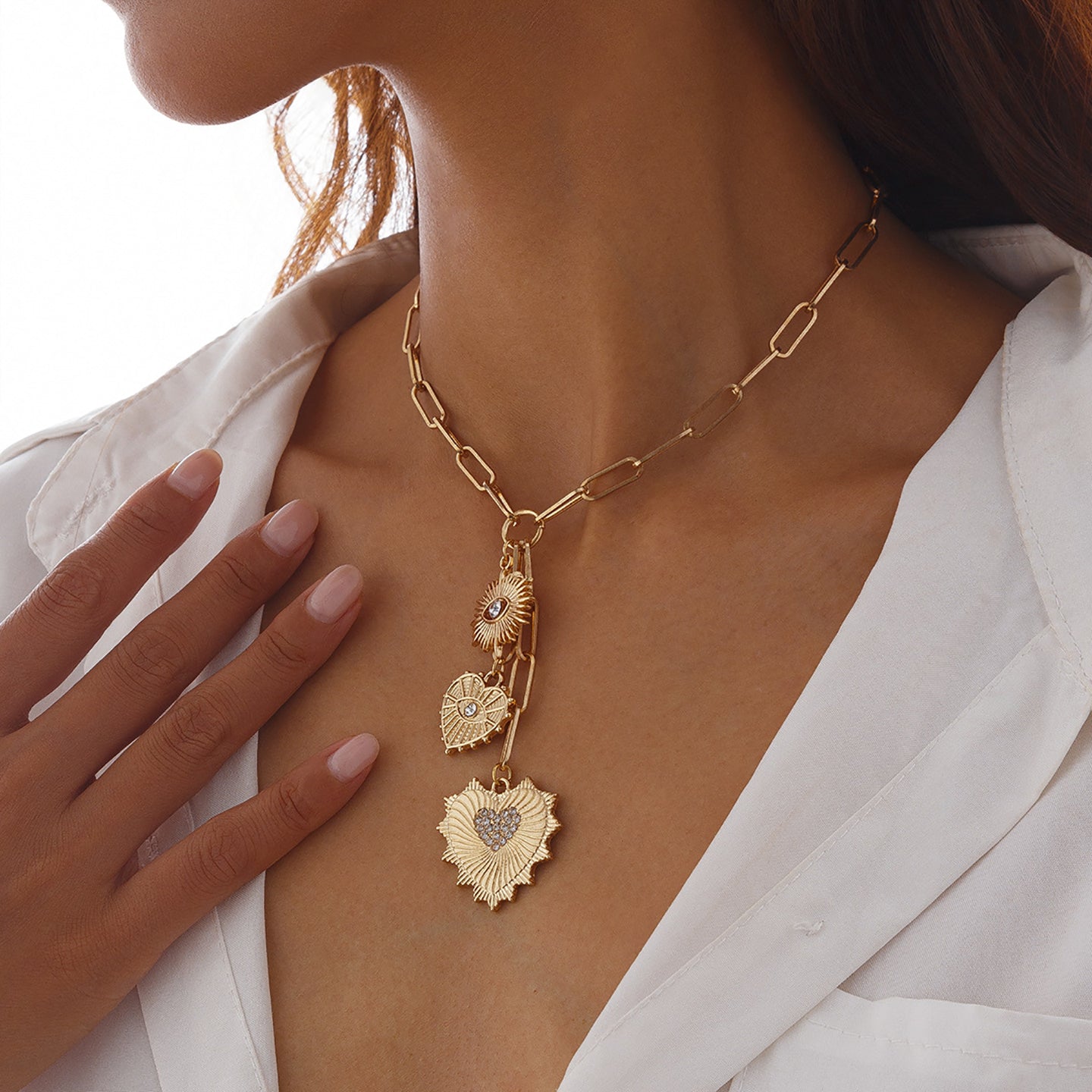 Gold-Plated Stone Studded Chain