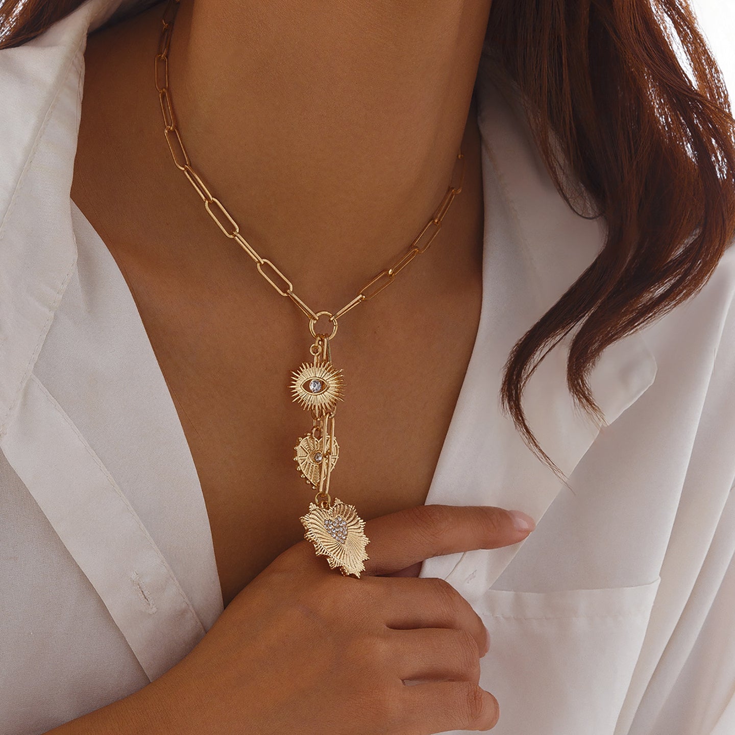 Gold-Plated Stone Studded Chain