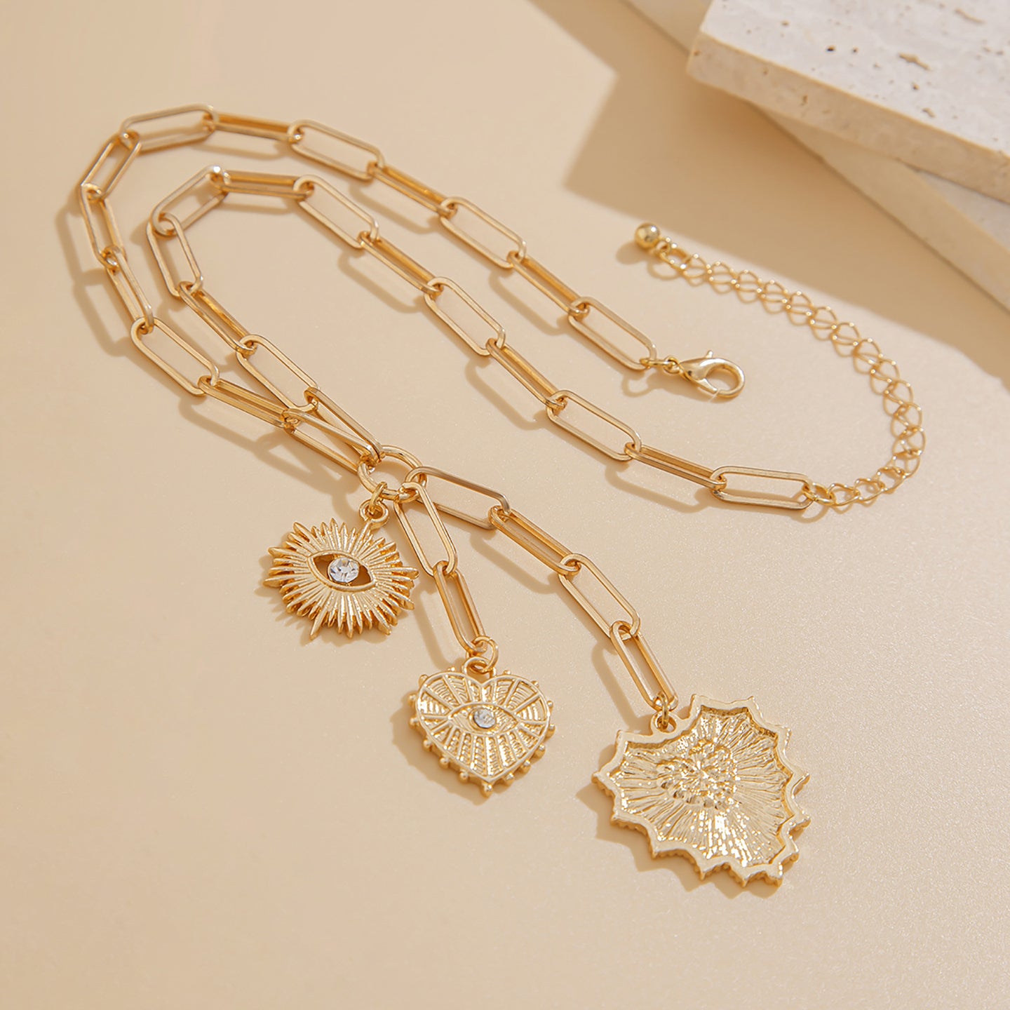 Gold-Plated Stone Studded Chain