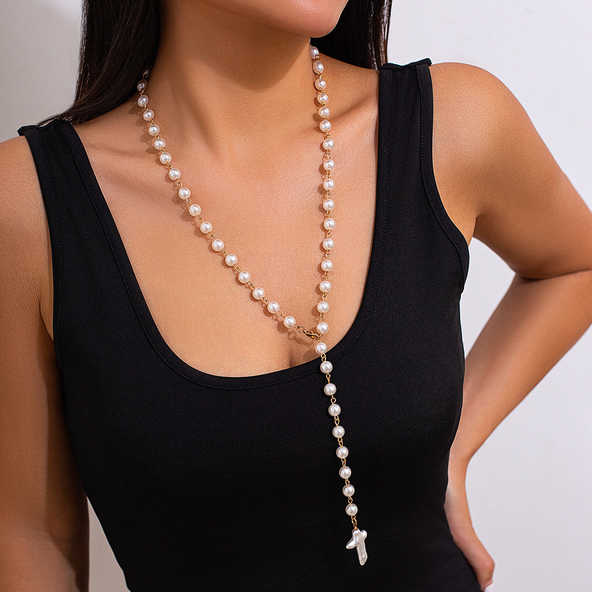 Gold-Plated Pearls Beaded Necklace