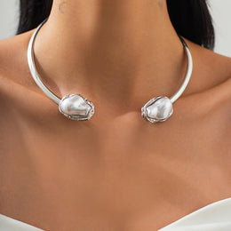 Silver-Plated Open Necklace