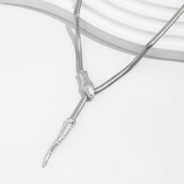 Silver-Plated  Stainless Steel Statement Chain