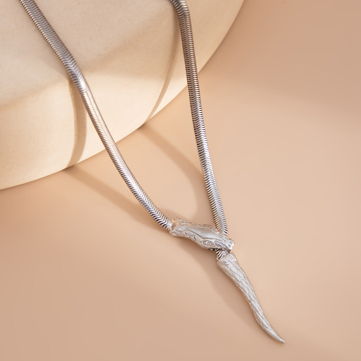 Silver-Plated  Stainless Steel Statement Chain