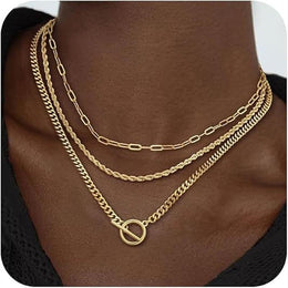 Gold Toned Gold Plated Layered Chain