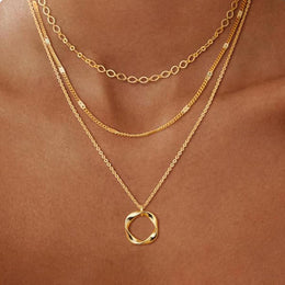 Gold Plated Gold Plated Layered Chain