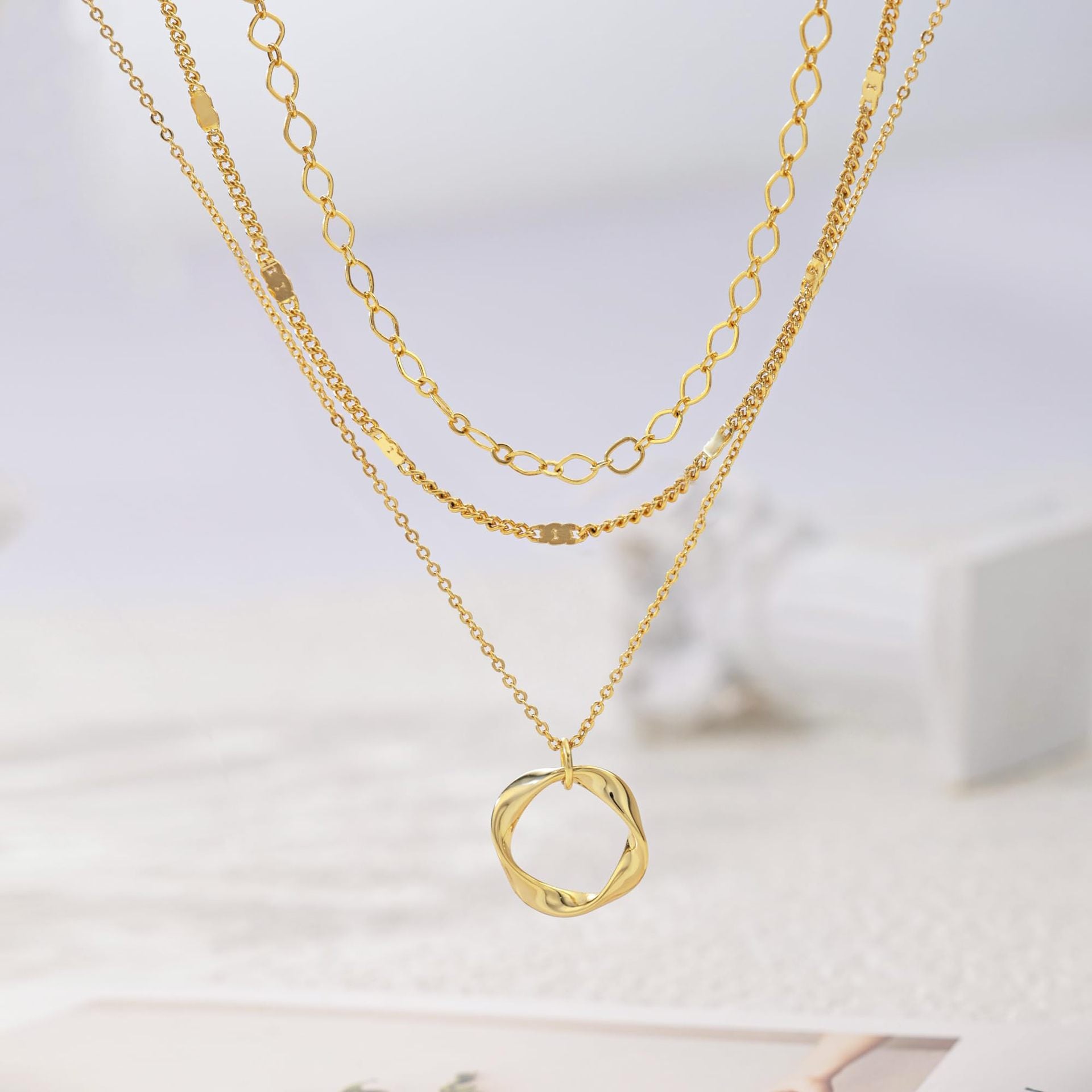 Gold Plated Gold Plated Layered Chain