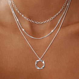 Silver-Plated Layered Necklace