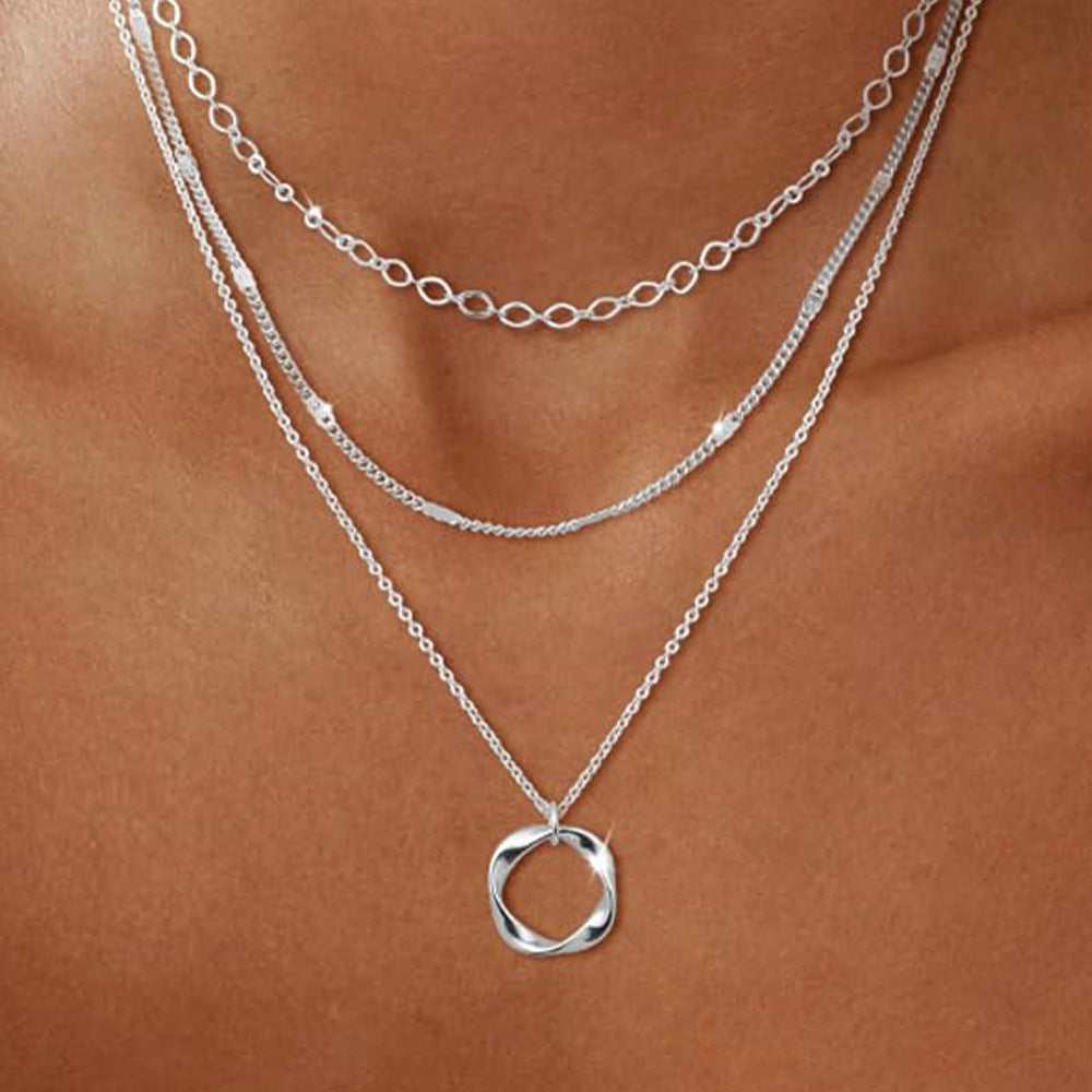 Silver-Plated Layered Necklace