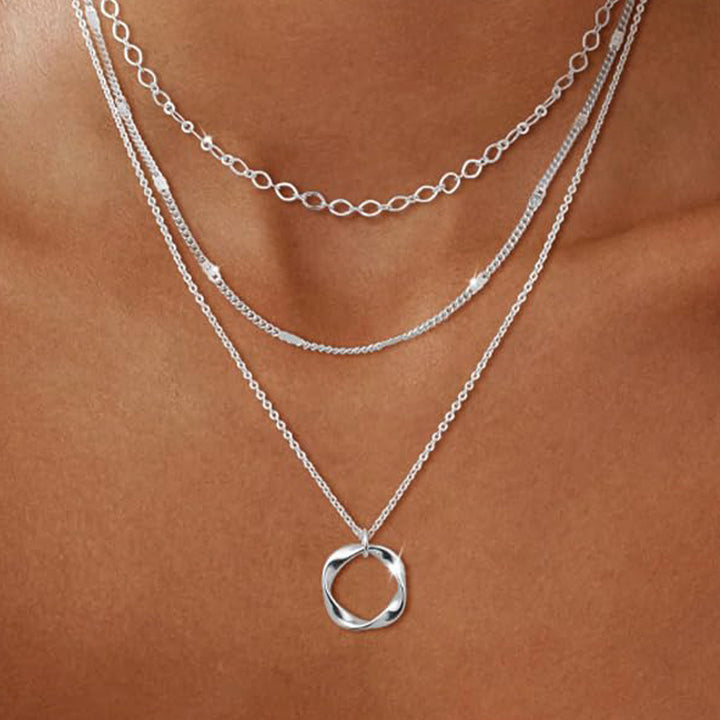 Silver-Plated Layered Necklace