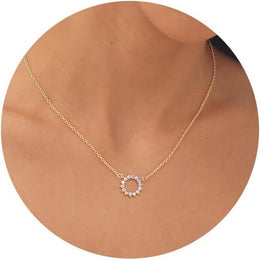 Gold Toned Gold Plated Cubic Zirconia Studded Brass Chain