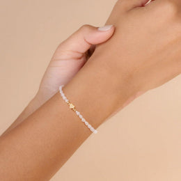 Gold-Plated Beaded Stainless Steel Wraparound Bracelet